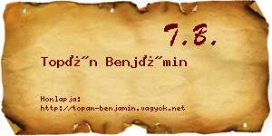 Topán Benjámin névjegykártya